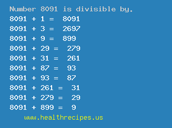 Number 8091 is divisible by the following numbers
