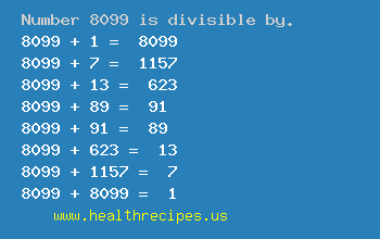 Number 8099 is divisible by the following numbers