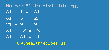 Number 81 is divisible by the following numbers