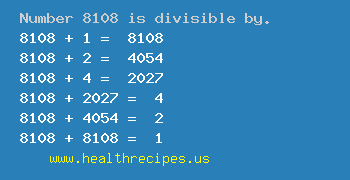 Number 8108 is divisible by the following numbers