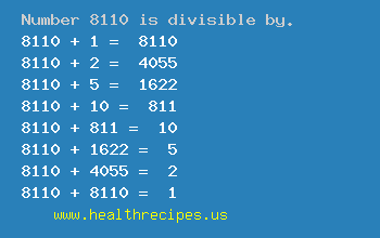 Number 8110 is divisible by the following numbers