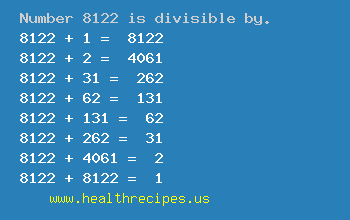 Number 8122 is divisible by the following numbers