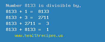 Number 8133 is divisible by the following numbers