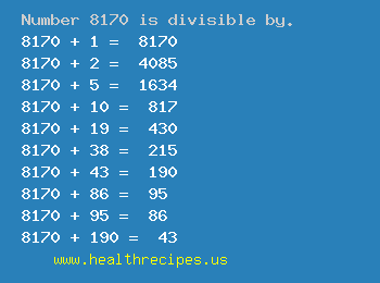 Number 8170 is divisible by the following numbers