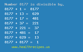 Number 8177 is divisible by the following numbers