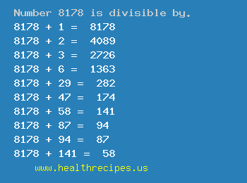 Number 8178 is divisible by the following numbers