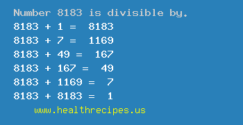 Number 8183 is divisible by the following numbers