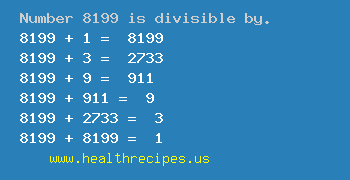 Number 8199 is divisible by the following numbers