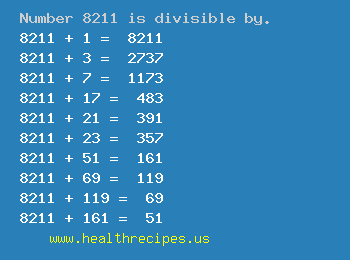 Number 8211 is divisible by the following numbers