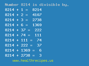 Number 8214 is divisible by the following numbers