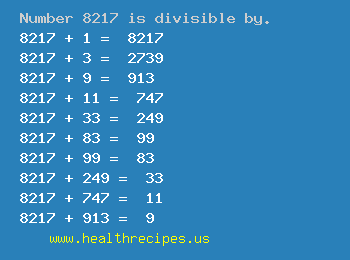 Number 8217 is divisible by the following numbers