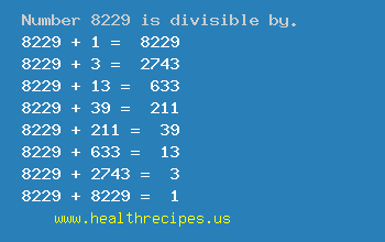 Number 8229 is divisible by the following numbers