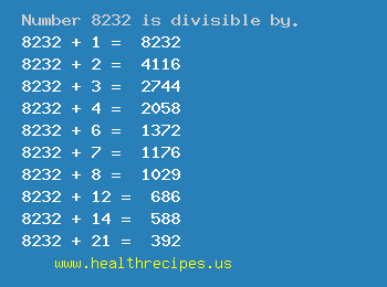 Number 8232 is divisible by the following numbers
