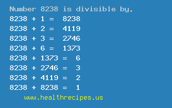 Number 8238 is divisible by the following numbers