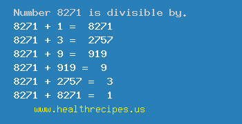 Number 8271 is divisible by the following numbers