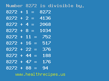 Number 8272 is divisible by the following numbers