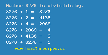 Number 8276 is divisible by the following numbers