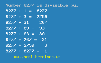 Number 8277 is divisible by the following numbers
