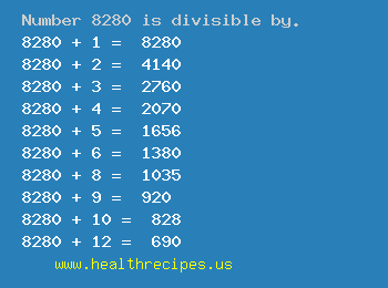 Number 8280 is divisible by the following numbers