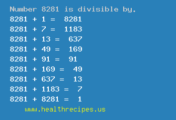 Number 8281 is divisible by the following numbers