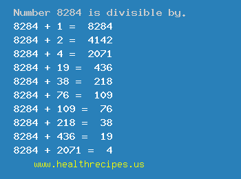 Number 8284 is divisible by the following numbers