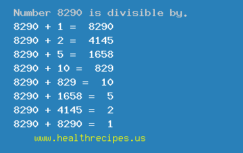 Number 8290 is divisible by the following numbers
