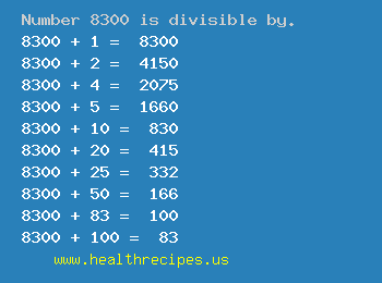 Number 8300 is divisible by the following numbers