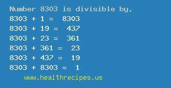Number 8303 is divisible by the following numbers