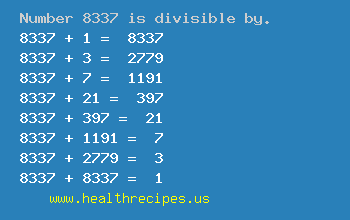 Number 8337 is divisible by the following numbers