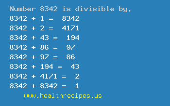 Number 8342 is divisible by the following numbers