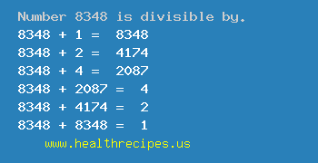 Number 8348 is divisible by the following numbers