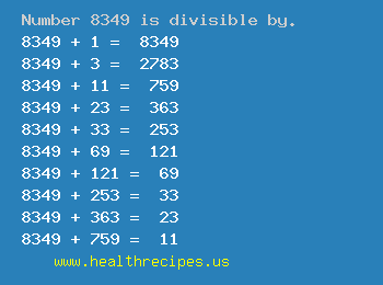 Number 8349 is divisible by the following numbers