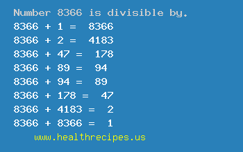 Number 8366 is divisible by the following numbers