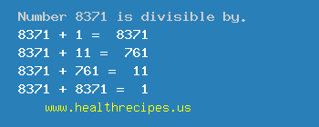 Number 8371 is divisible by the following numbers