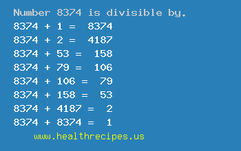 Number 8374 is divisible by the following numbers