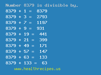 Number 8379 is divisible by the following numbers