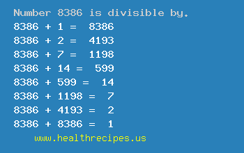 Number 8386 is divisible by the following numbers