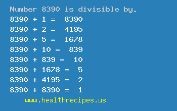 Number 8390 is divisible by the following numbers