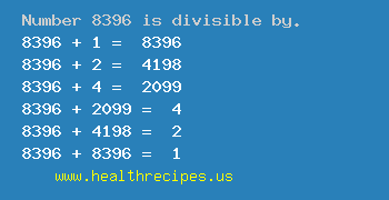 Number 8396 is divisible by the following numbers