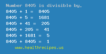 Number 8405 is divisible by the following numbers