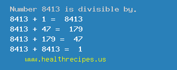 Number 8413 is divisible by the following numbers