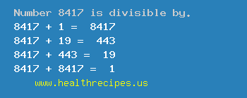 Number 8417 is divisible by the following numbers