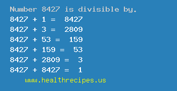 Number 8427 is divisible by the following numbers