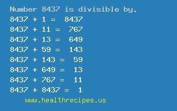Number 8437 is divisible by the following numbers
