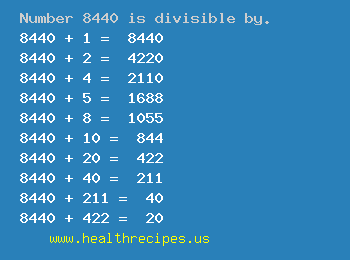 Number 8440 is divisible by the following numbers