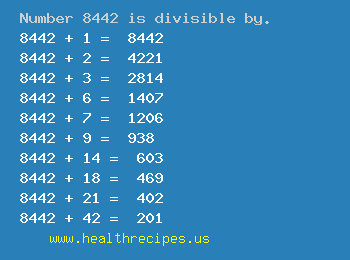 Number 8442 is divisible by the following numbers