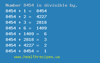 Number 8454 is divisible by the following numbers