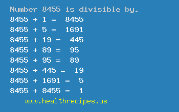 Number 8455 is divisible by the following numbers