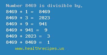 Number 8469 is divisible by the following numbers