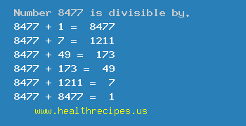 Number 8477 is divisible by the following numbers